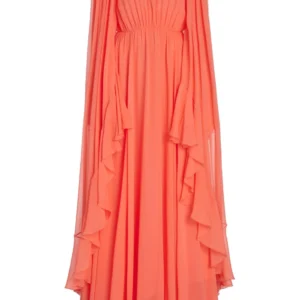 Scarlet Majesty Cape Dress